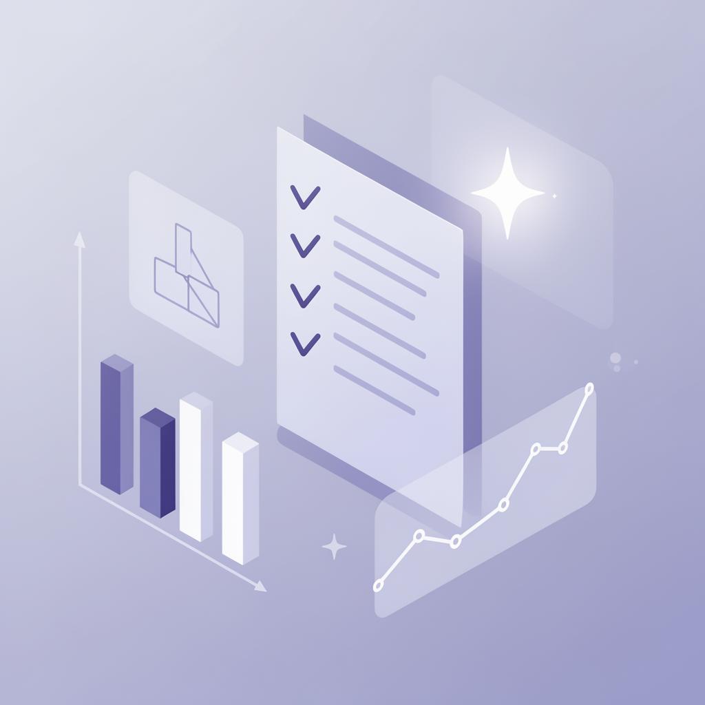 Illustratie van AI-gegenereerde plannen, checklists en grafieken